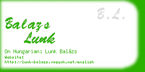 balazs lunk business card